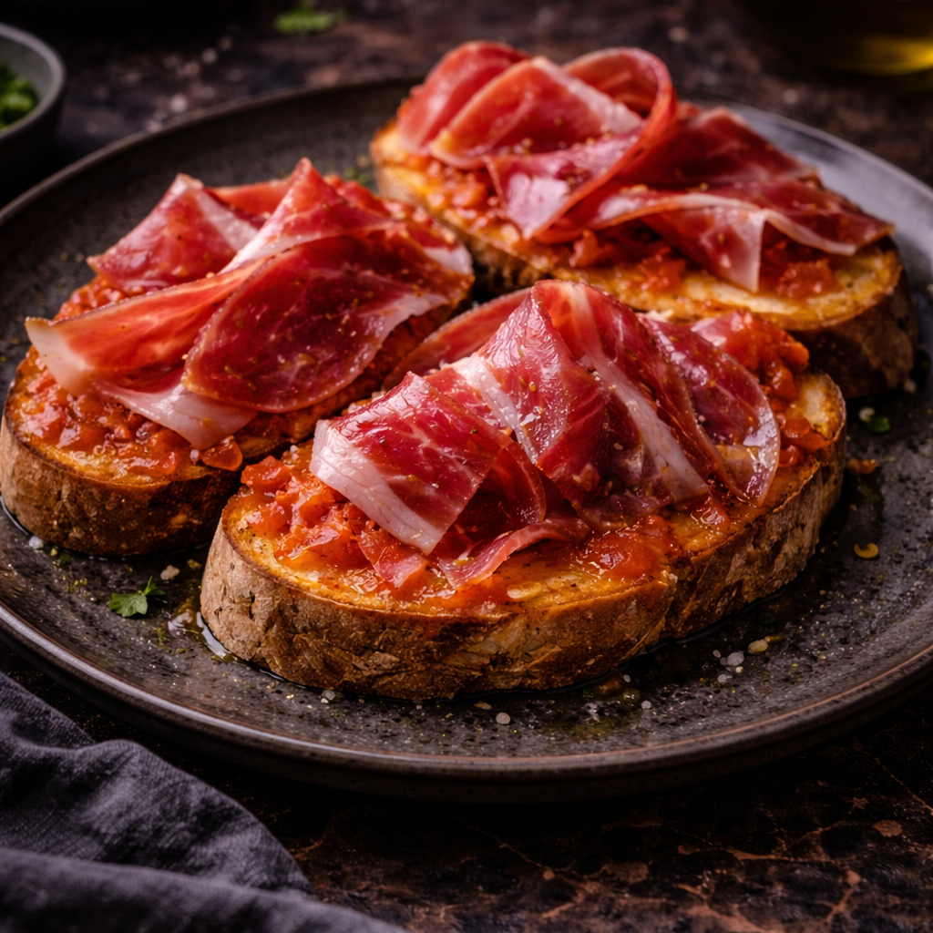 Iberico Bellota Ham, Pan con Tomate & Olive Oil