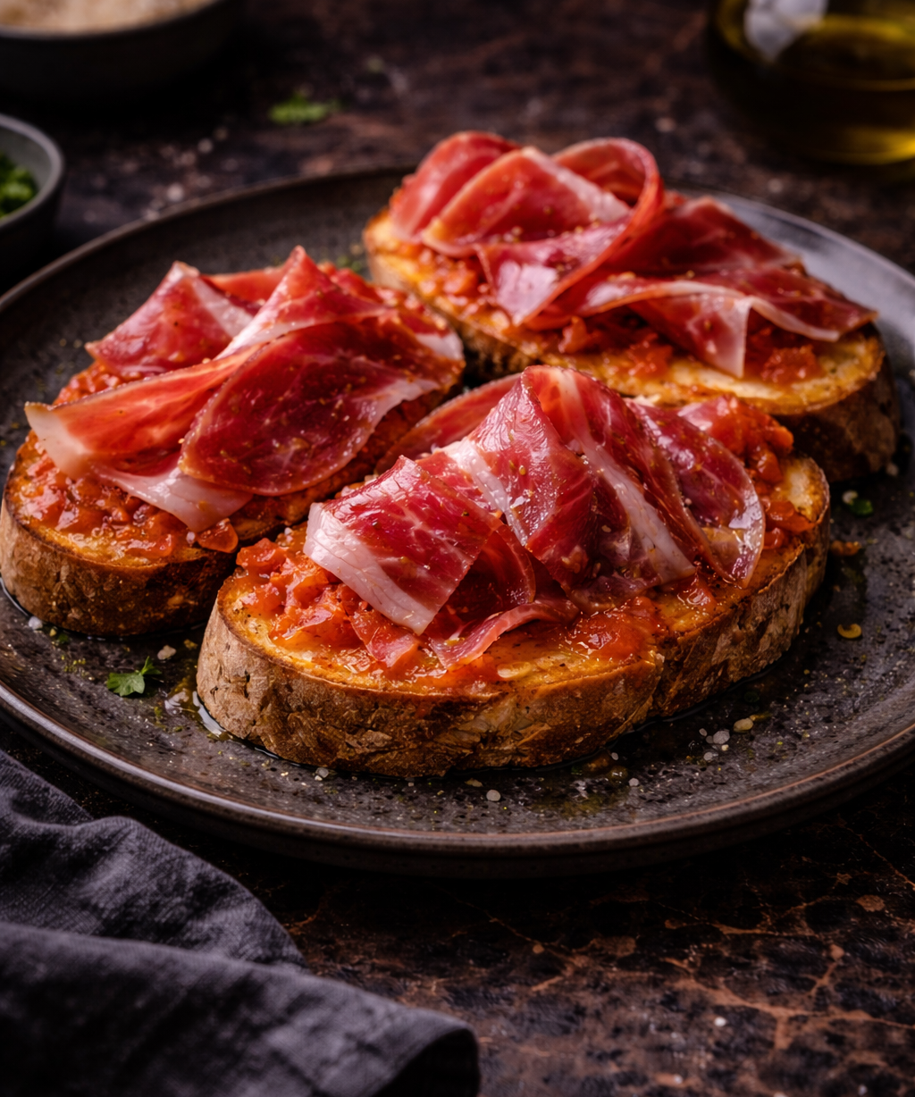 Iberico Bellota Ham, Pan con Tomate & Olive Oil