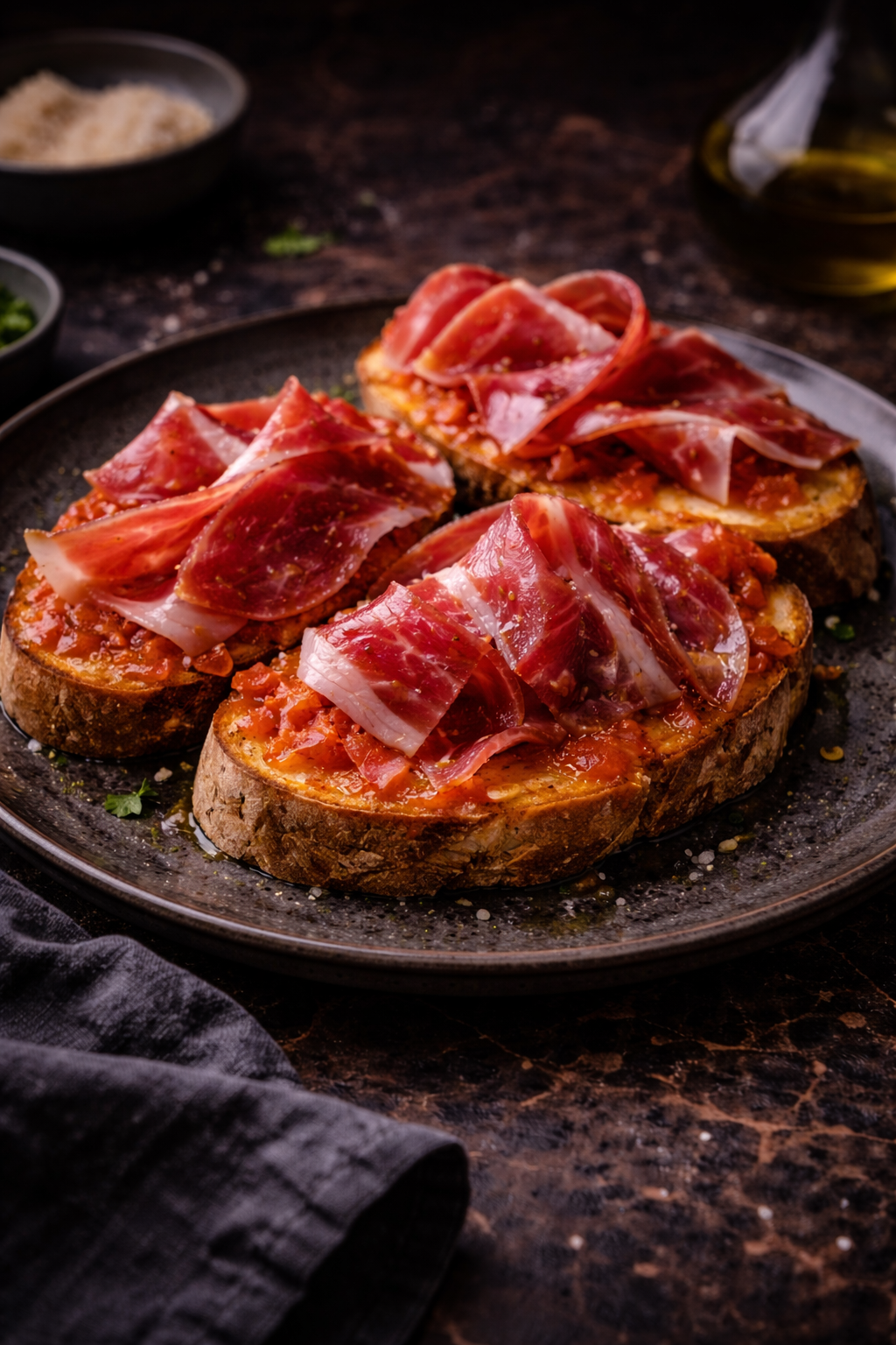 Iberico Bellota Ham, Pan con Tomate & Olive Oil