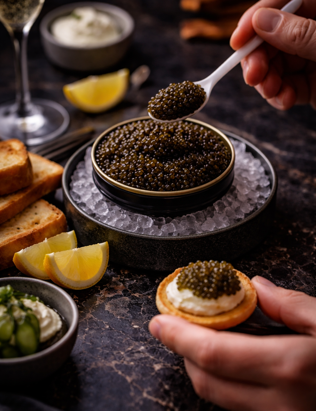 Oscietra Caviar Tasting Board (Luxury Sharing Platter)