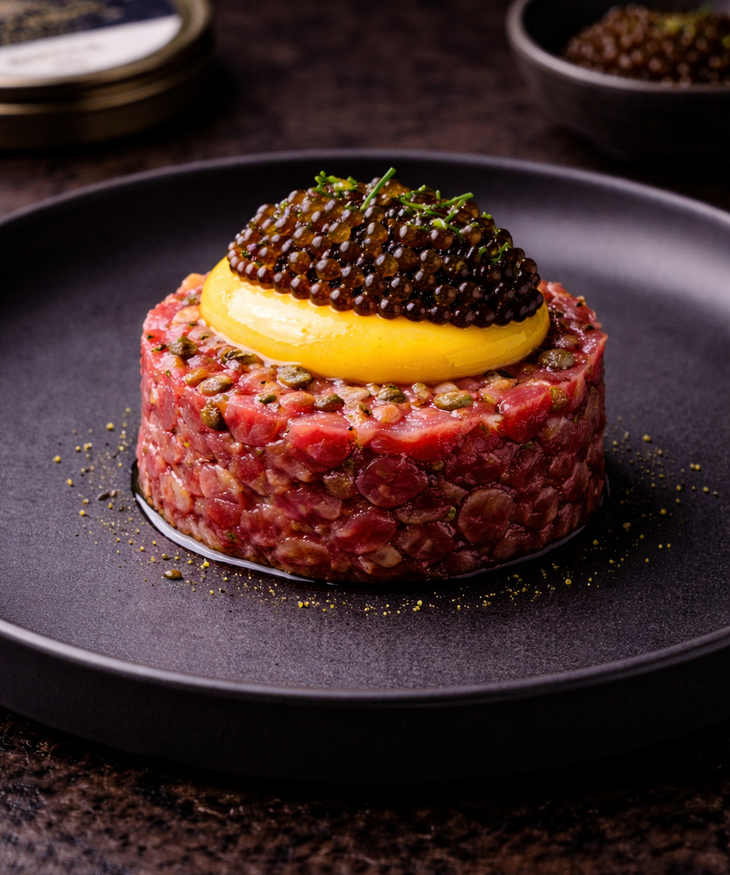 Oscietra Royal Caviar, Beef Tartare & Egg Cream