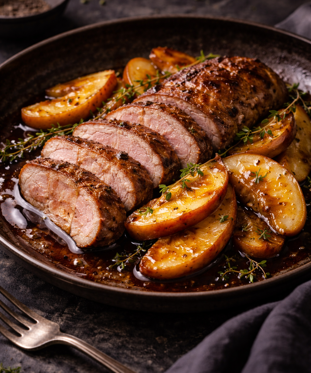 Pork Tenderloin with Apple & Late Harvest Balsamic