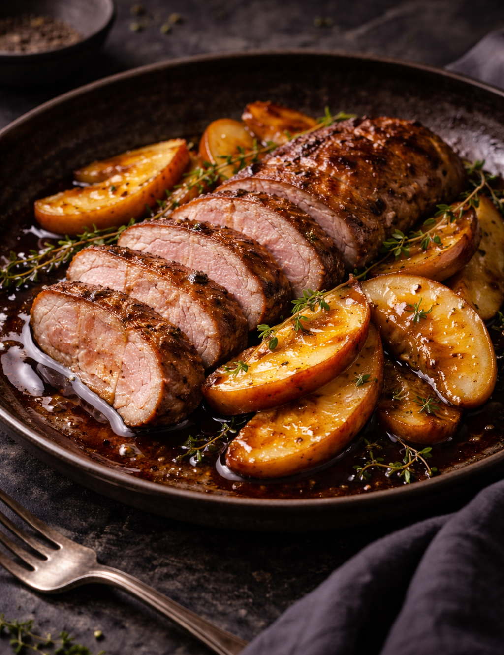 Pork Tenderloin with Apple & Late Harvest Balsamic