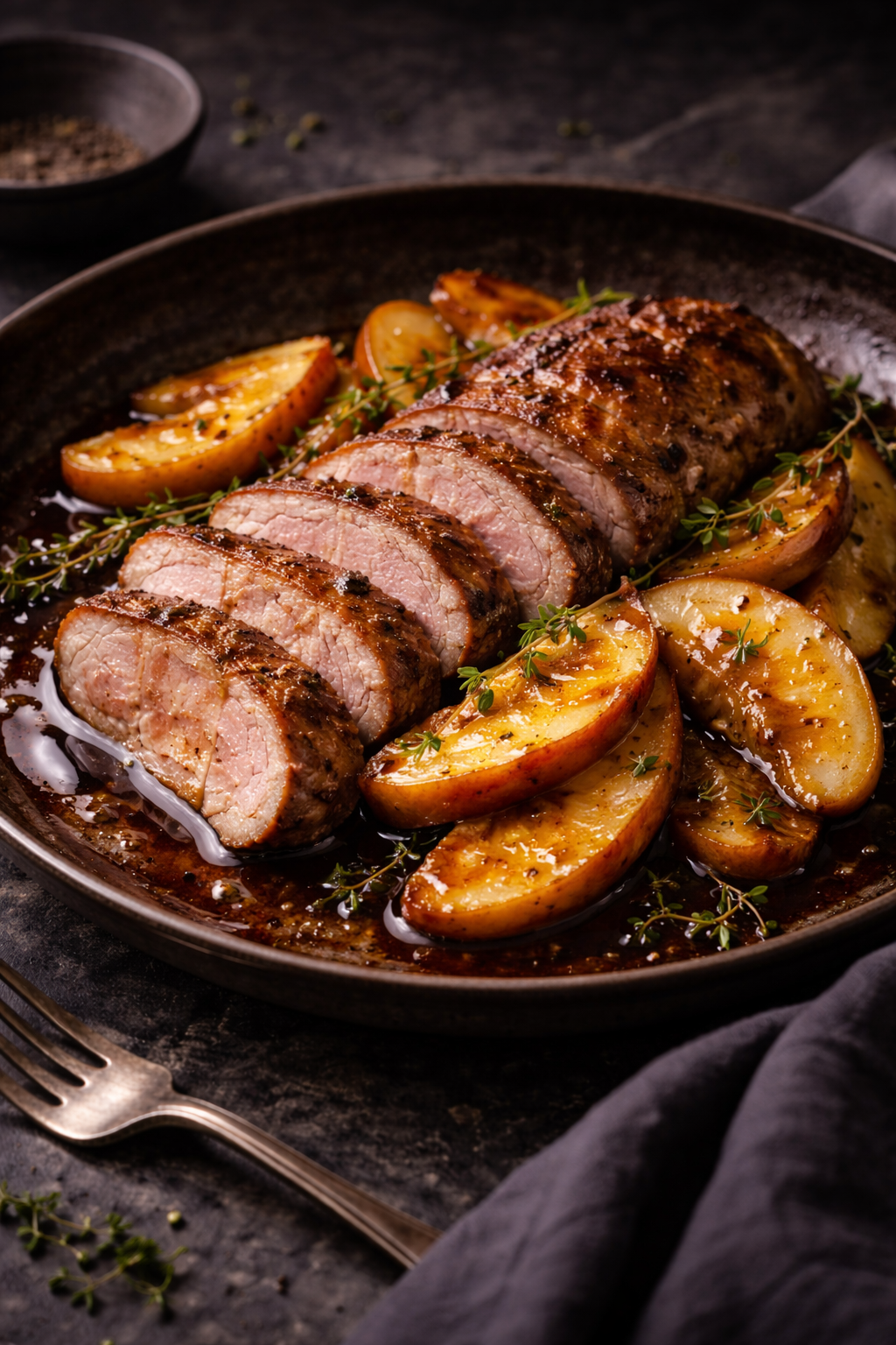 Pork Tenderloin with Apple & Late Harvest Balsamic