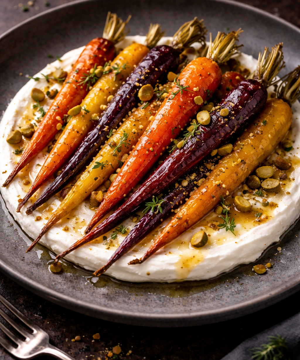 Roast Carrots, Whipped Feta & White Truffle Honey