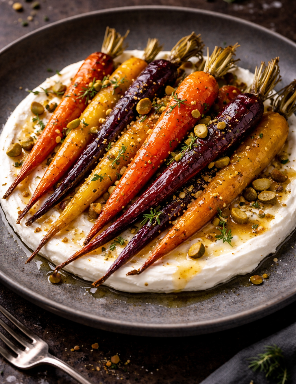 Roast Carrots, Whipped Feta & White Truffle Honey