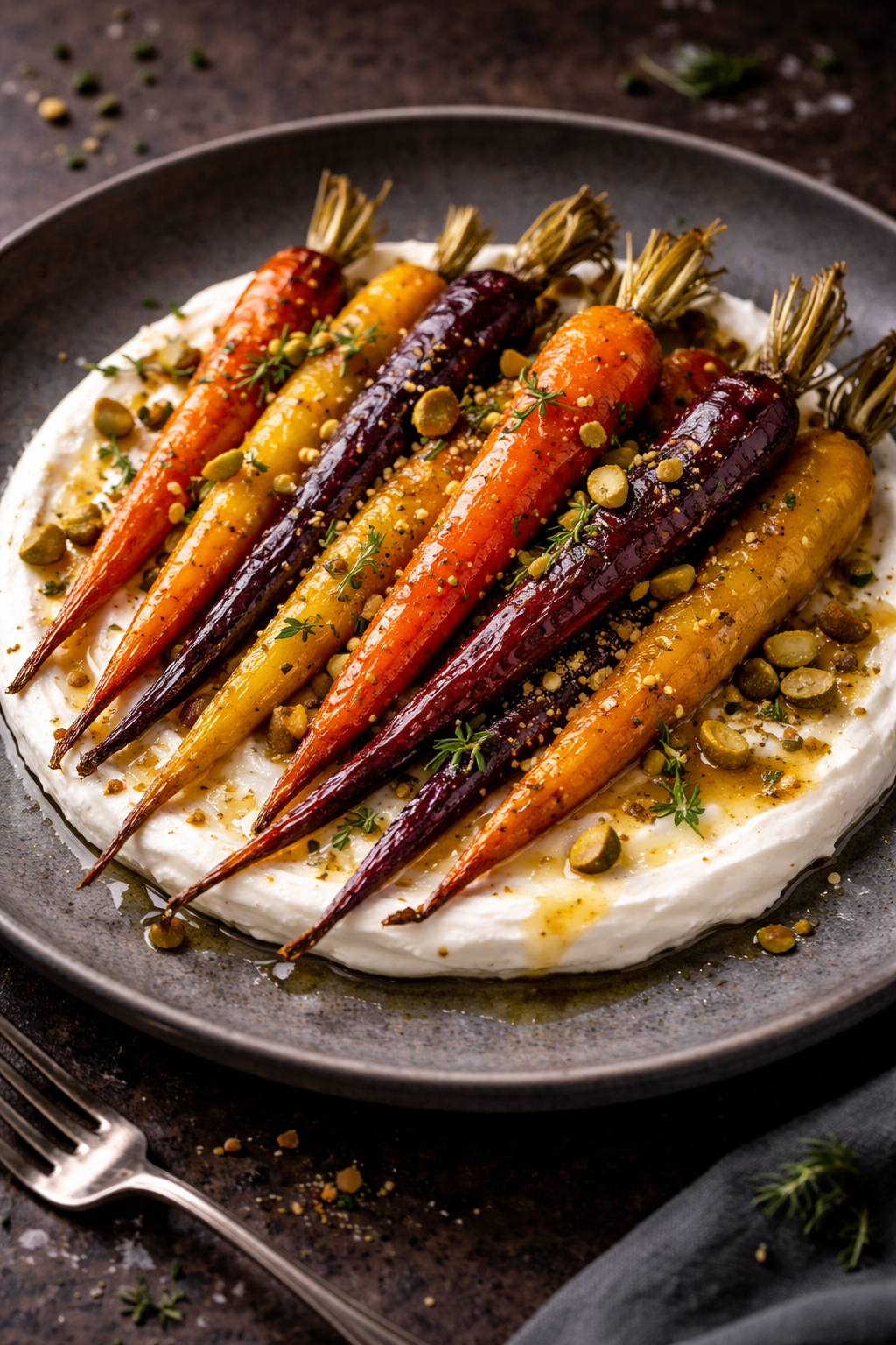 Roast Carrots, Whipped Feta & White Truffle Honey