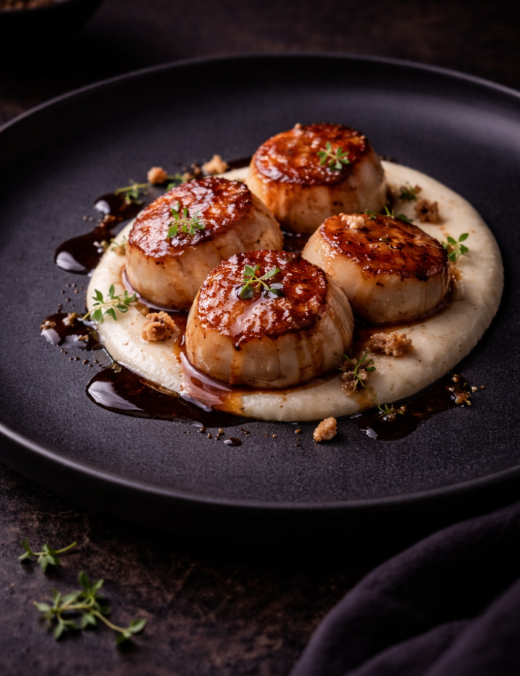 Scallops, Pedro Ximénez & Cauliflower