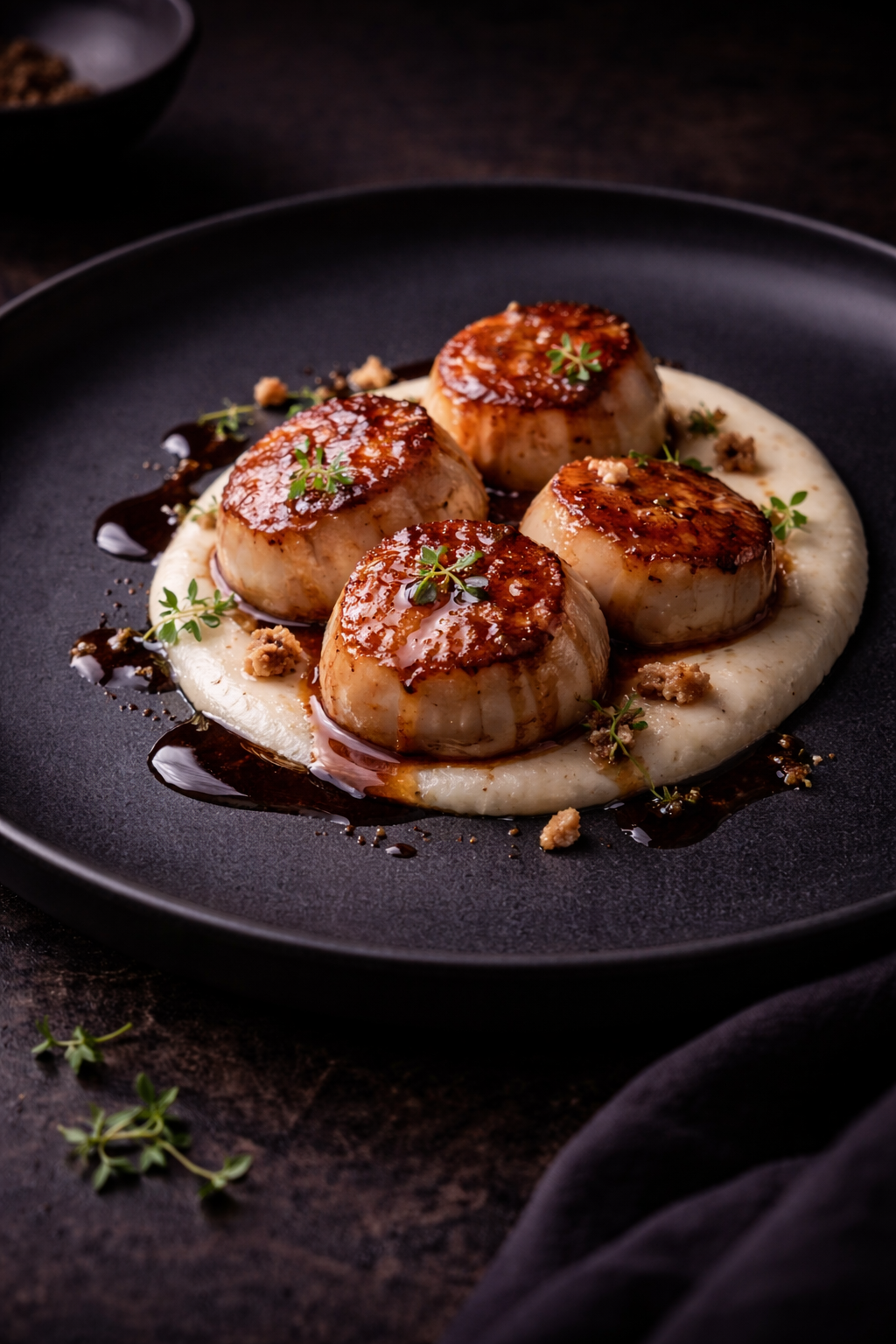 Scallops, Pedro Ximénez & Cauliflower
