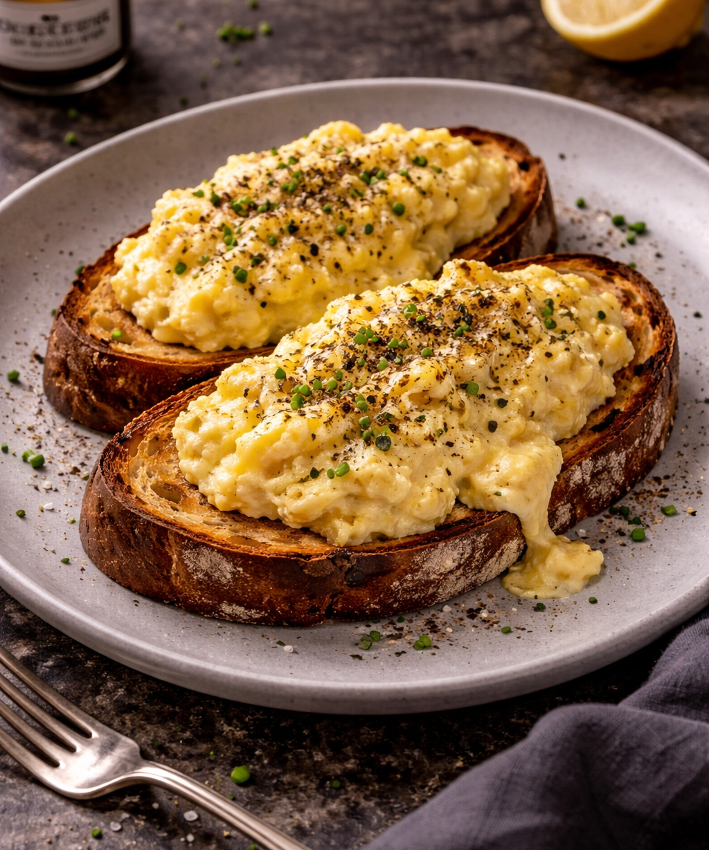 Soft Scrambled Eggs with Black Truffle & Chives