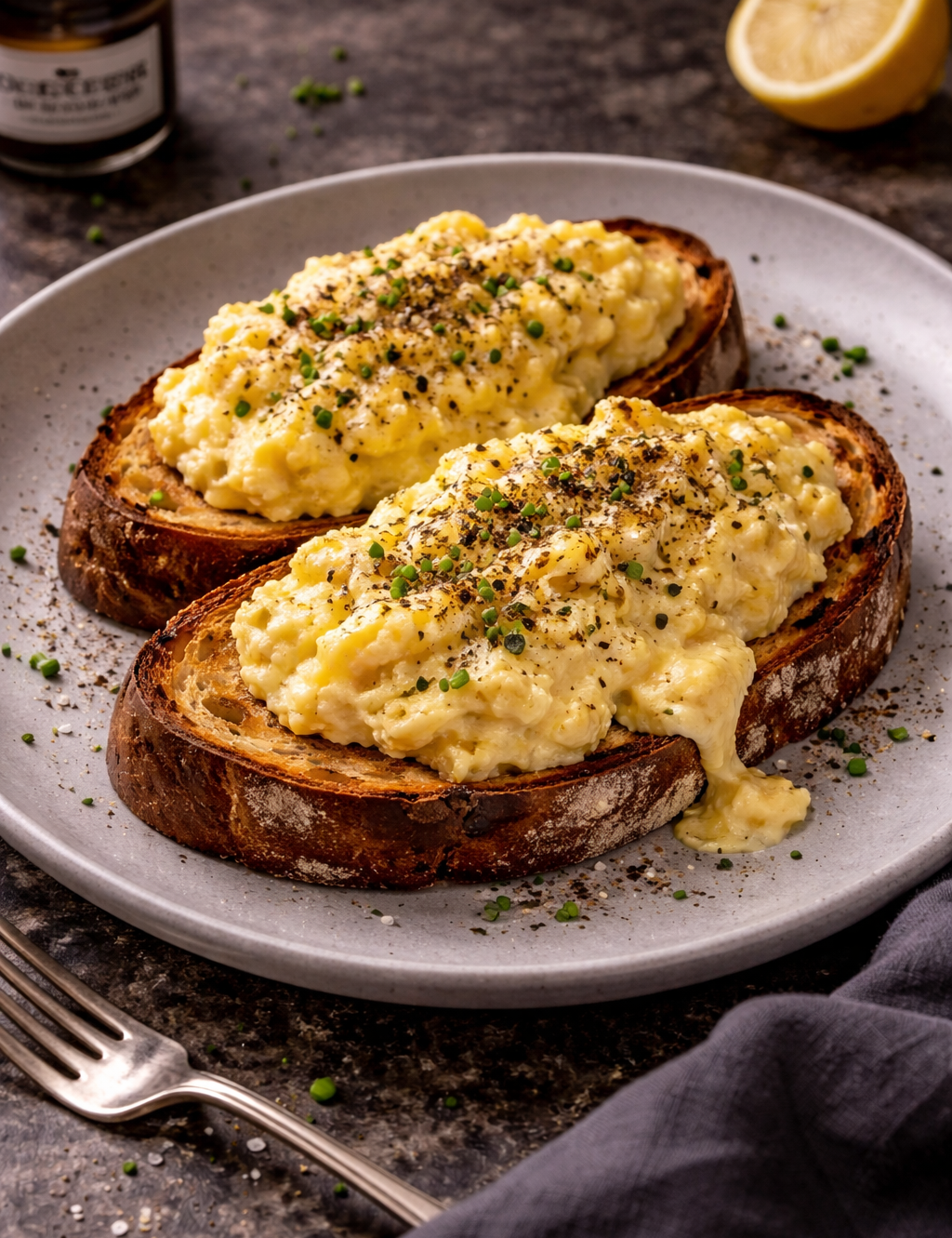 Soft Scrambled Eggs with Black Truffle & Chives