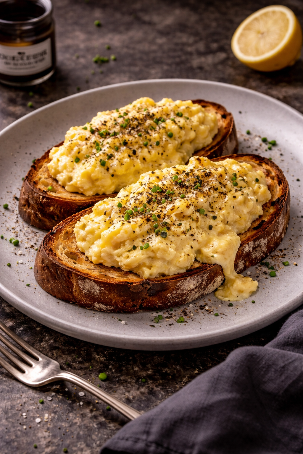 Soft Scrambled Eggs with Black Truffle & Chives