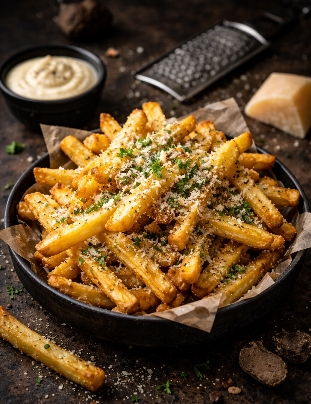 Truffle Oil Fries (Truffle Parmesan Chips)