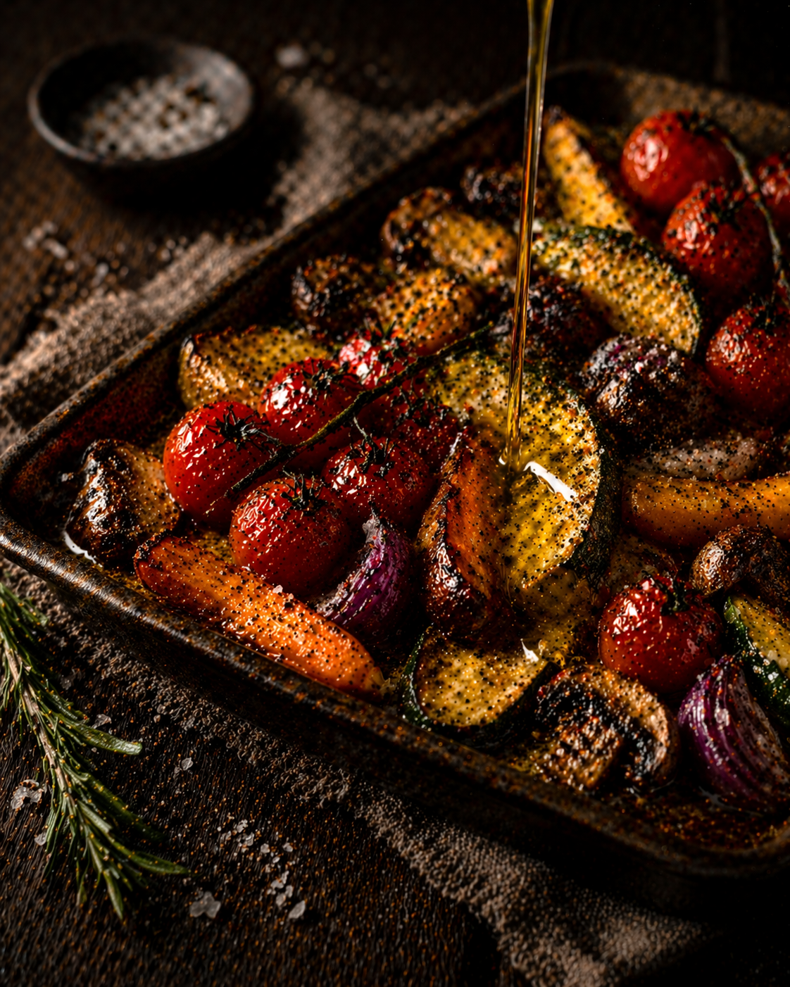Drizzle over roasted vegetables or warm dishes