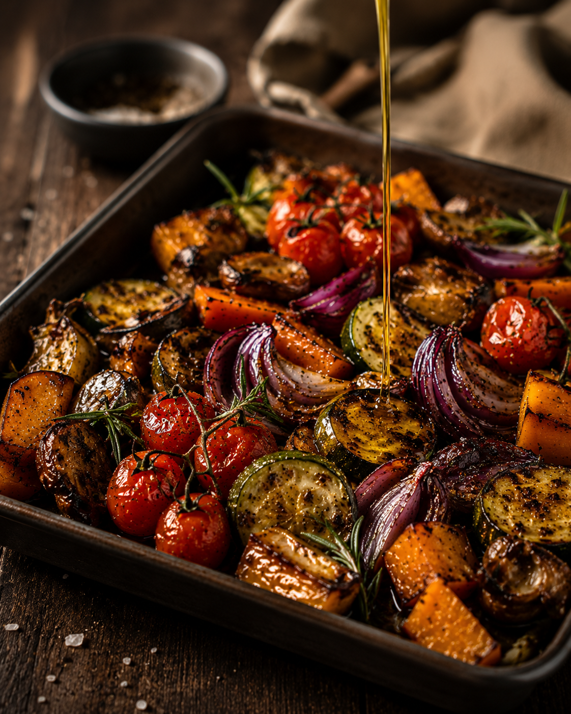 Drizzle over roasted vegetables or warm dishes