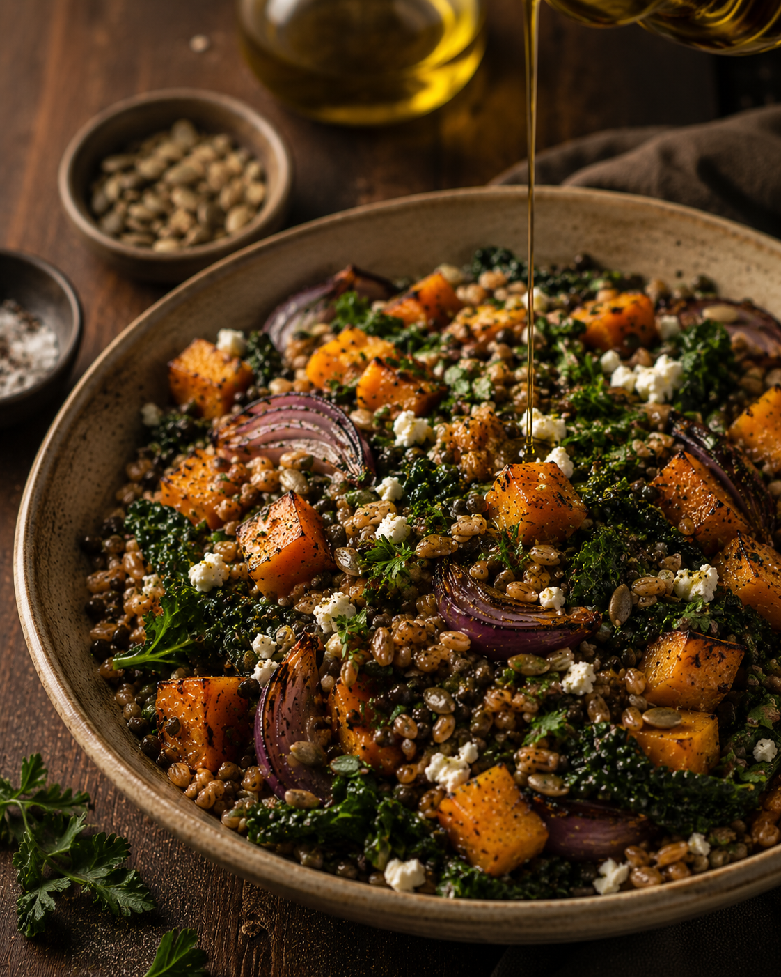 Pair with legumes, grains or hearty salads