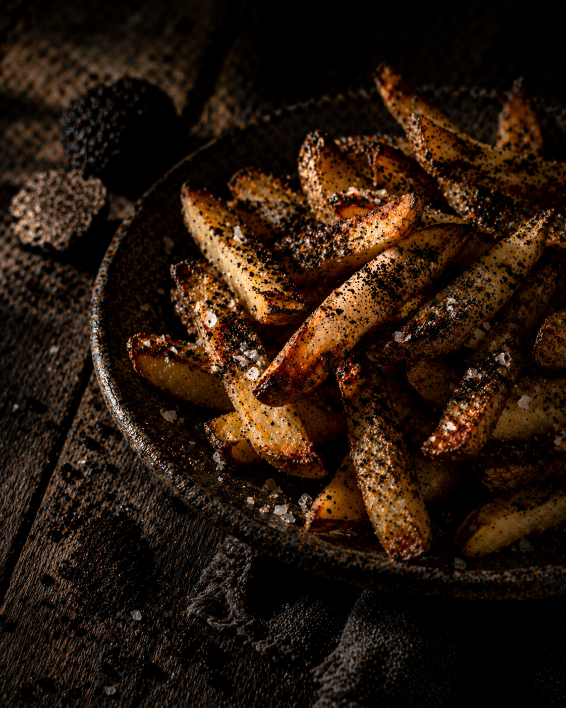 Finish fries, popcorn or roasted vegetables