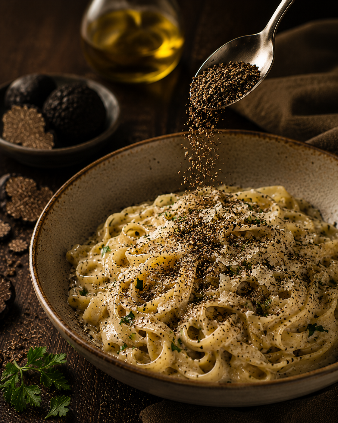 Sprinkle over pasta, risotto or scrambled eggs