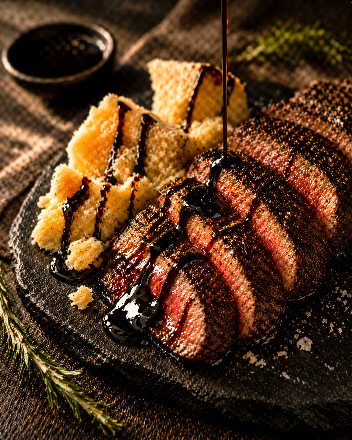 Finish dishes with a balance of oil and balsamic