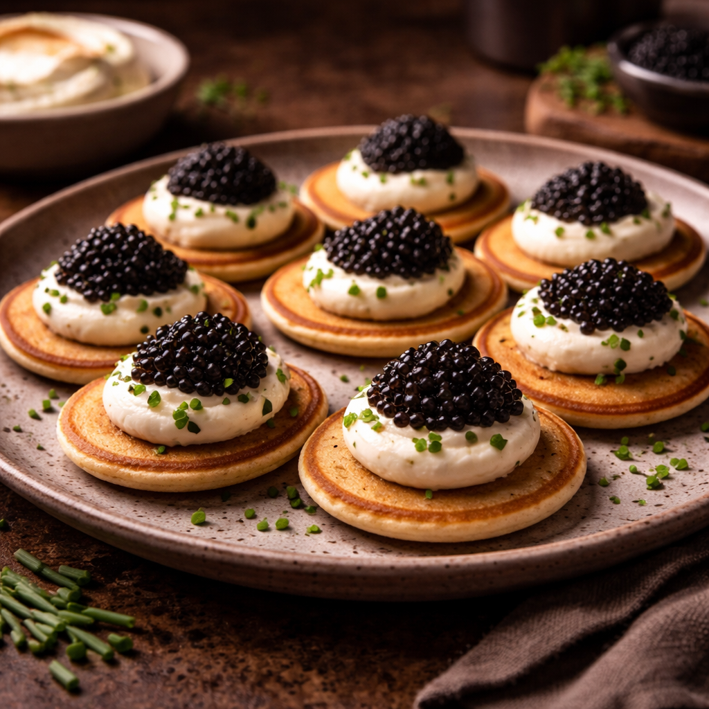 Serve simply on blinis with crème fraîche