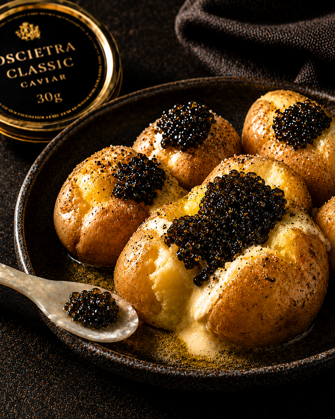 Spoon gently over warm buttered potatoes