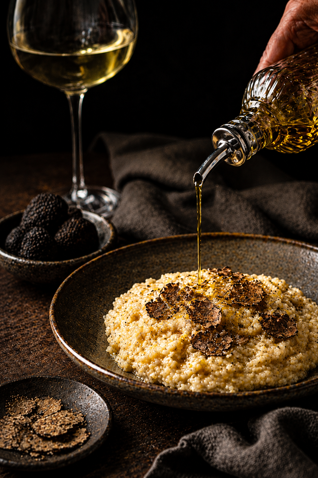 Finish pasta or risotto with truffle oil for added depth