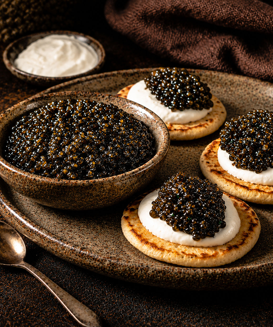 Serve simply on blinis with crème fraîche