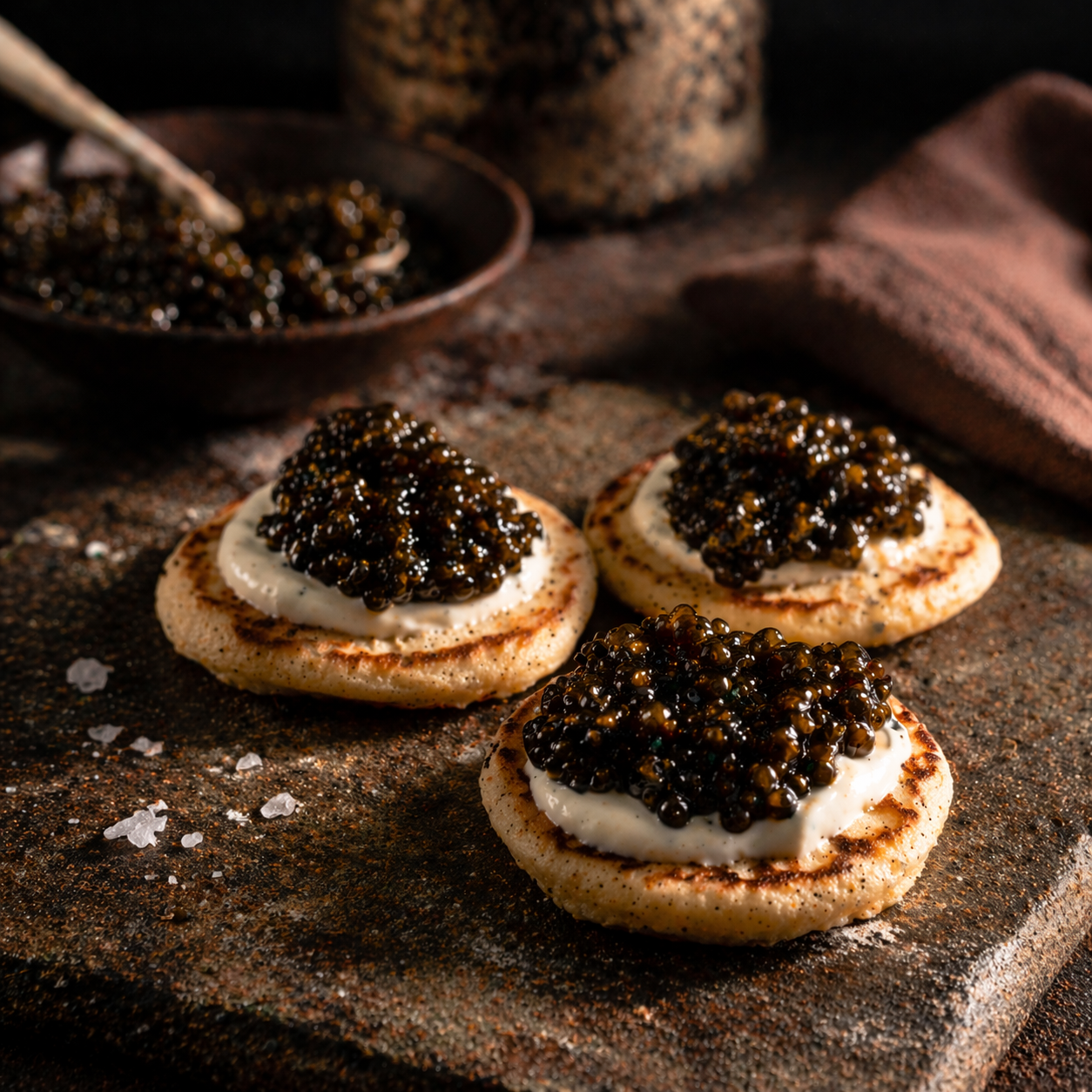 Enjoy with blinis and a touch of crème fraîche