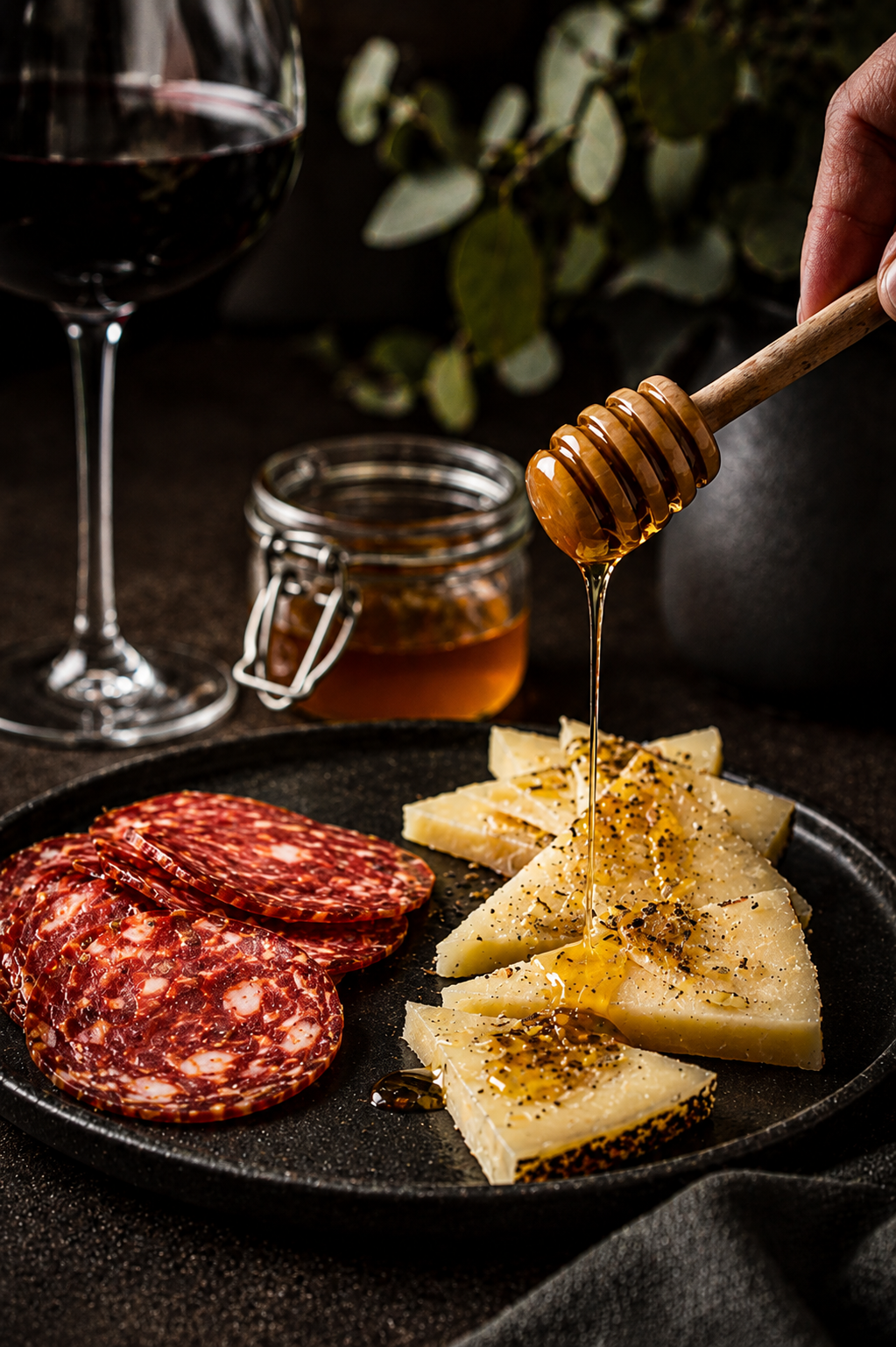 Drizzle truffle honey over cheese or charcuterie