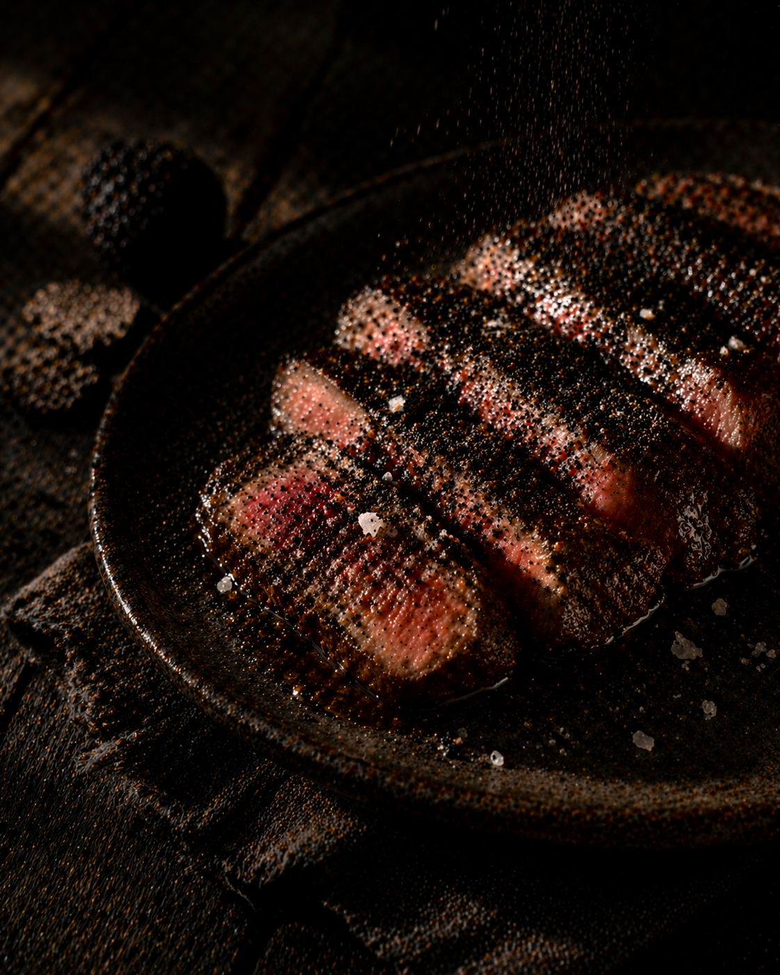 Dust over meats just before serving