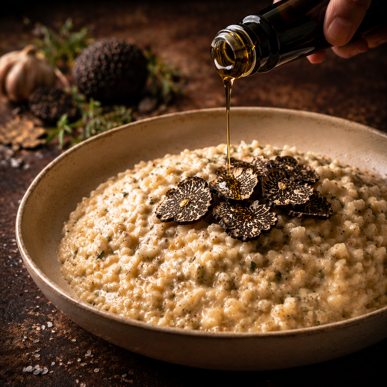 Finish pasta or risotto with a delicate drizzle